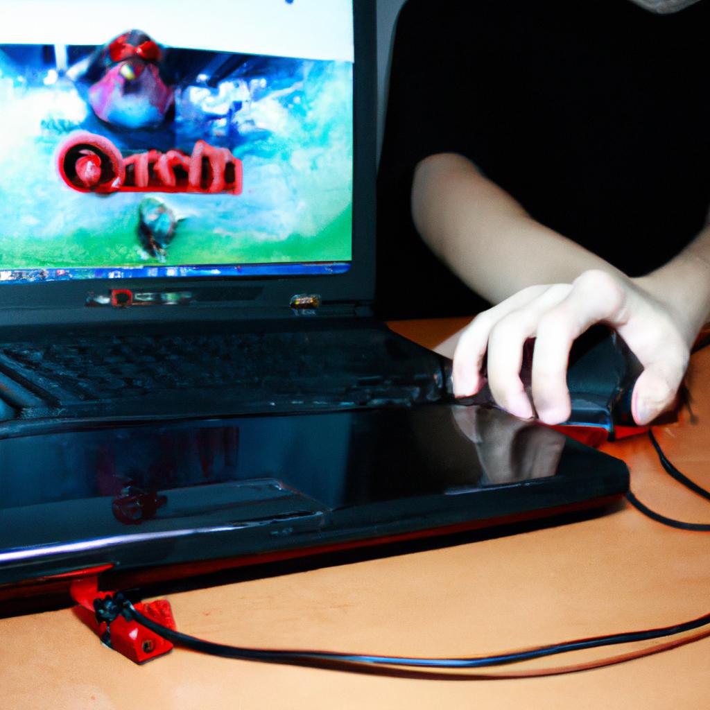 Person participating in online game