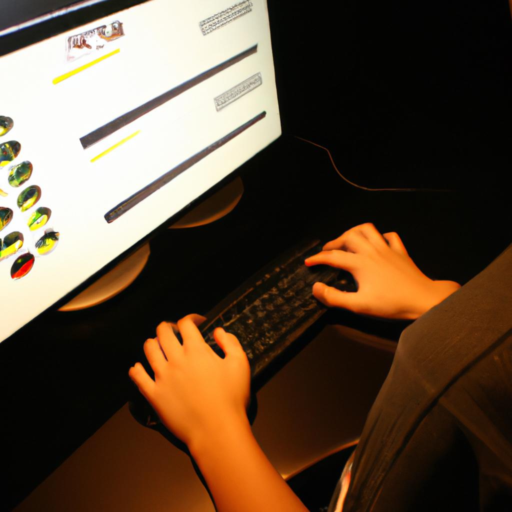 Person analyzing virtual game data