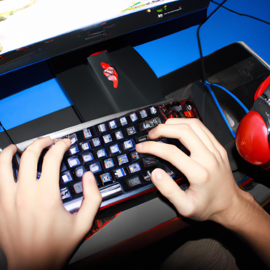 Person engaged in online gaming